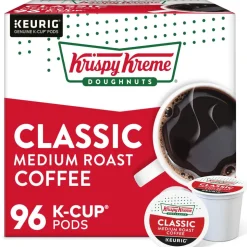 Krispy Kreme Classic Coffee Keurig Single Serve K-Cup Pods, Medium Roast, 24 Pods Per Pack, Case Of 4 Packs