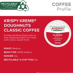 Krispy Kreme Classic Coffee Keurig Single Serve K-Cup Pods, Medium Roast, 24 Pods Per Pack, Case Of 4 Packs