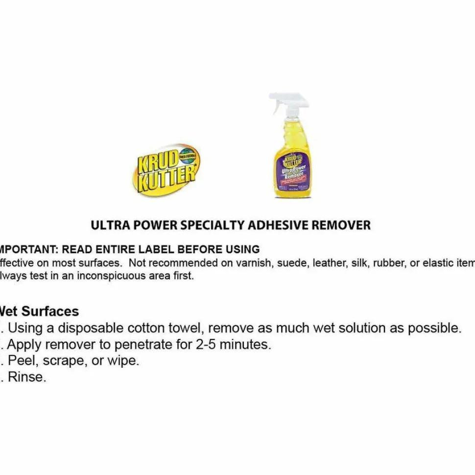 Krud Kutter Ultra Power Specialty Adhesive Remover, 16 oz Spray Bottle, 6/Carton