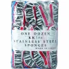 Kurly Kate Stainless Steel Scrubbers, Large, 4 x 4, Steel Gray, 12 Scrubbers/Pack, 6 Packs/Carton
