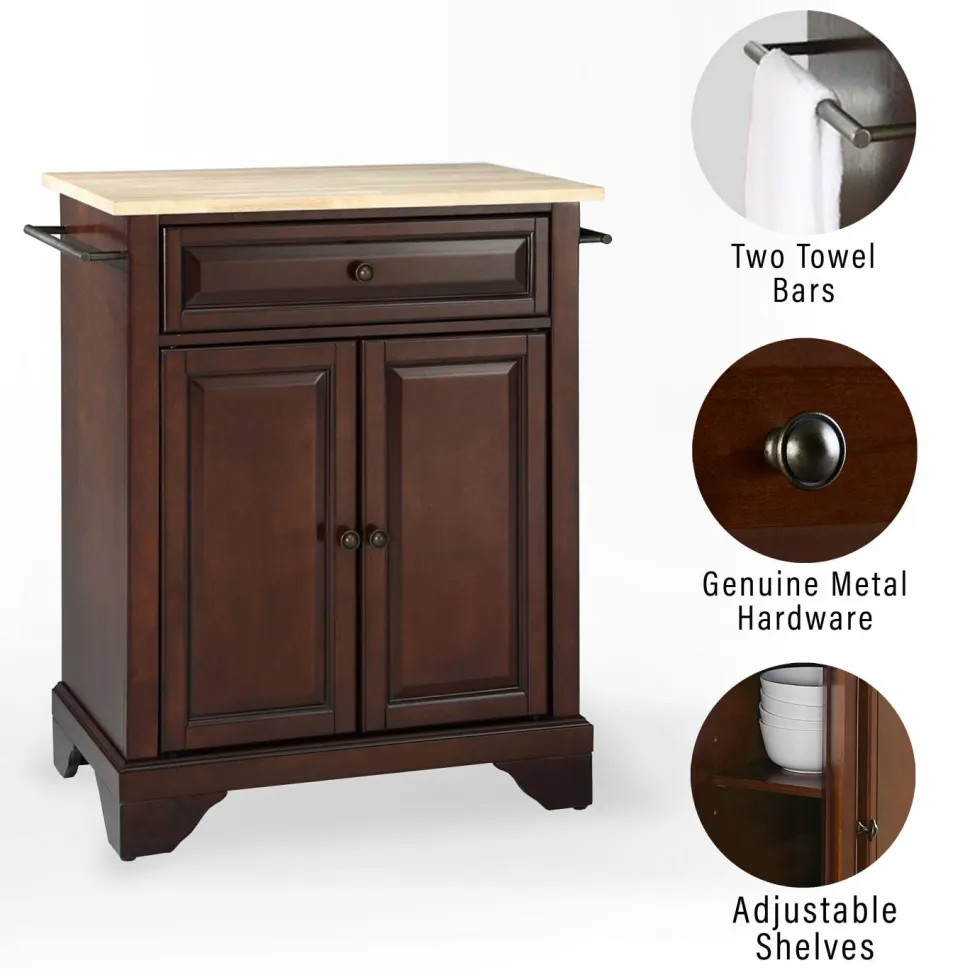 Lafayette Wood Top Portable Kitchen Island/Cart