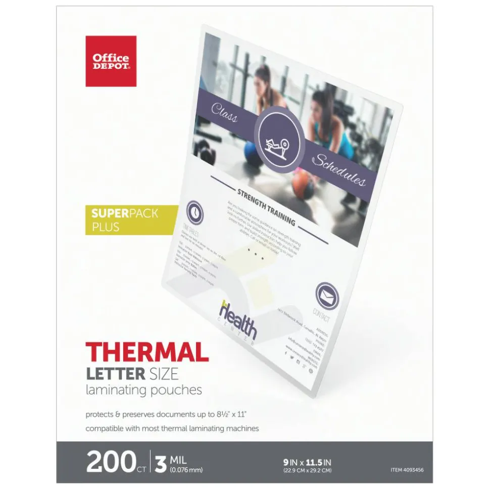 Laminating Pouches, Letter Size, 9" x 11-1/2", Pack Of 200 Pouches