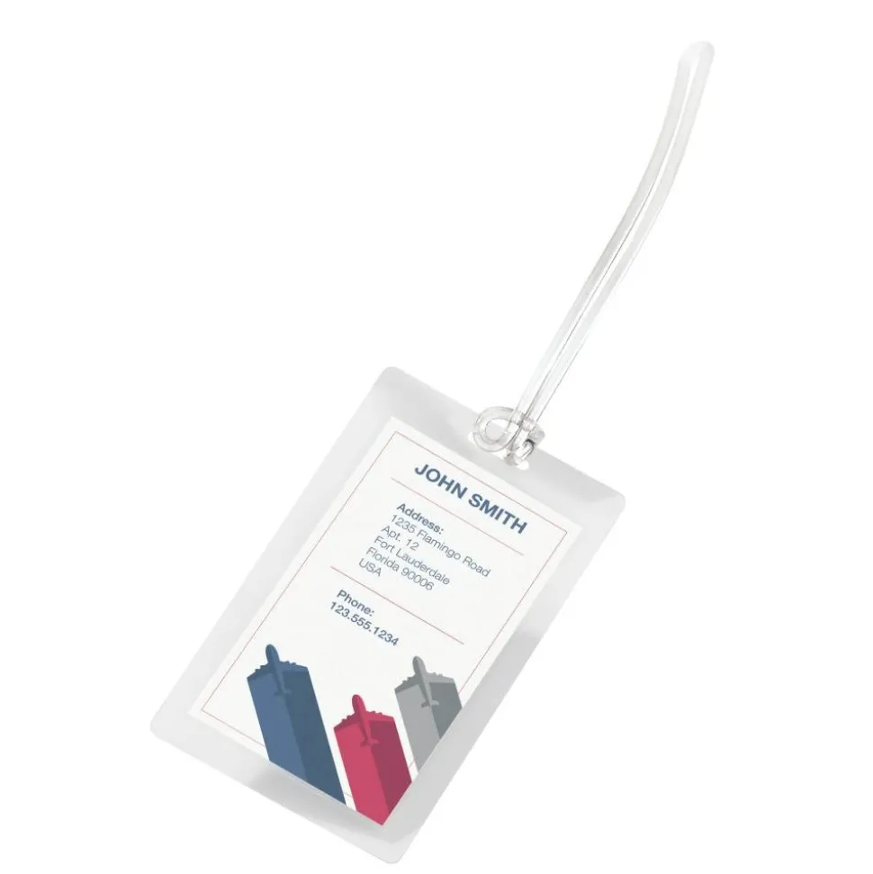 Laminating Pouches, Luggage Tag With Loop, 5 Mil, 2 1/2" x 4 1/4", Pack Of 25