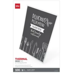 Laminating Pouches, Menu Size, 5 mil, 11-1/2" x 17-1/2", Pack Of 100 Pouches