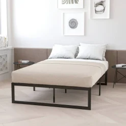 Lana 14 Inch Metal Platform Bed Frame - No Box Spring Needed with Steel Slat Support and Quick Lock Functionality (Twin)