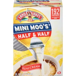 Land O'Lakes Mini Moos Half-And-Half Liquid Coffee Creamer, Original Flavor, 0.28 Oz Single Serve, 192/Pack