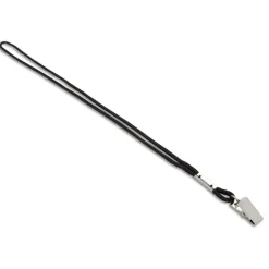 Lanyards With Alligator Clips, Black, Pack Of 12