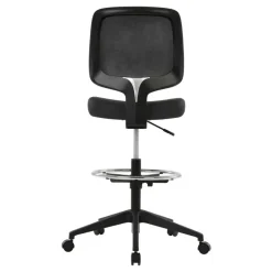 Laristo Mesh/Fabric Mid-Back Drafting Chair, Black, BIFMA Compliant