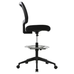Laristo Mesh/Fabric Mid-Back Drafting Chair, Black, BIFMA Compliant