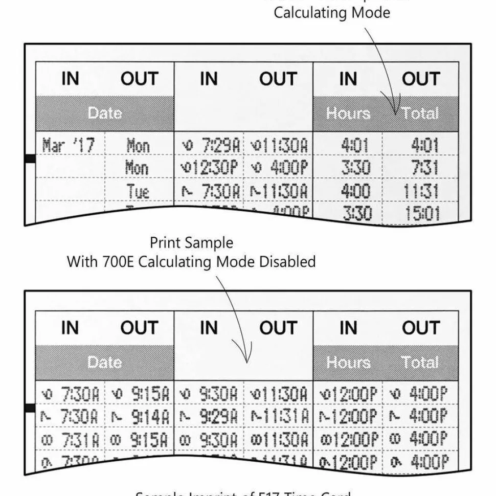 Lathem Model 700E Clock Single Sided Time Cards - White - Black Print Color - 100 / Pack