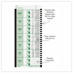 Lathem Time Cards, E8-100, Weekly, 1-Sided, 8 1/2