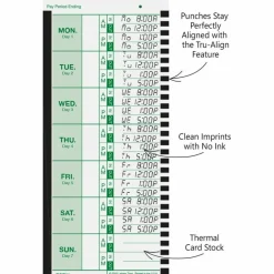 Lathem Time Cards, E8-100, Weekly, 1-Sided, 8 1/2