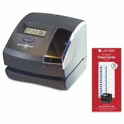 Lathem Time Cards For Electronic Side-Print Time Clocks, Weekly, 1-Sided, 4" x 9", Box Of 100