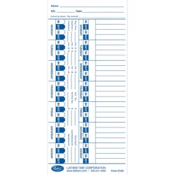 Lathem Time Cards For Electronic Side-Print Time Clocks, Weekly, 1-Sided, 4