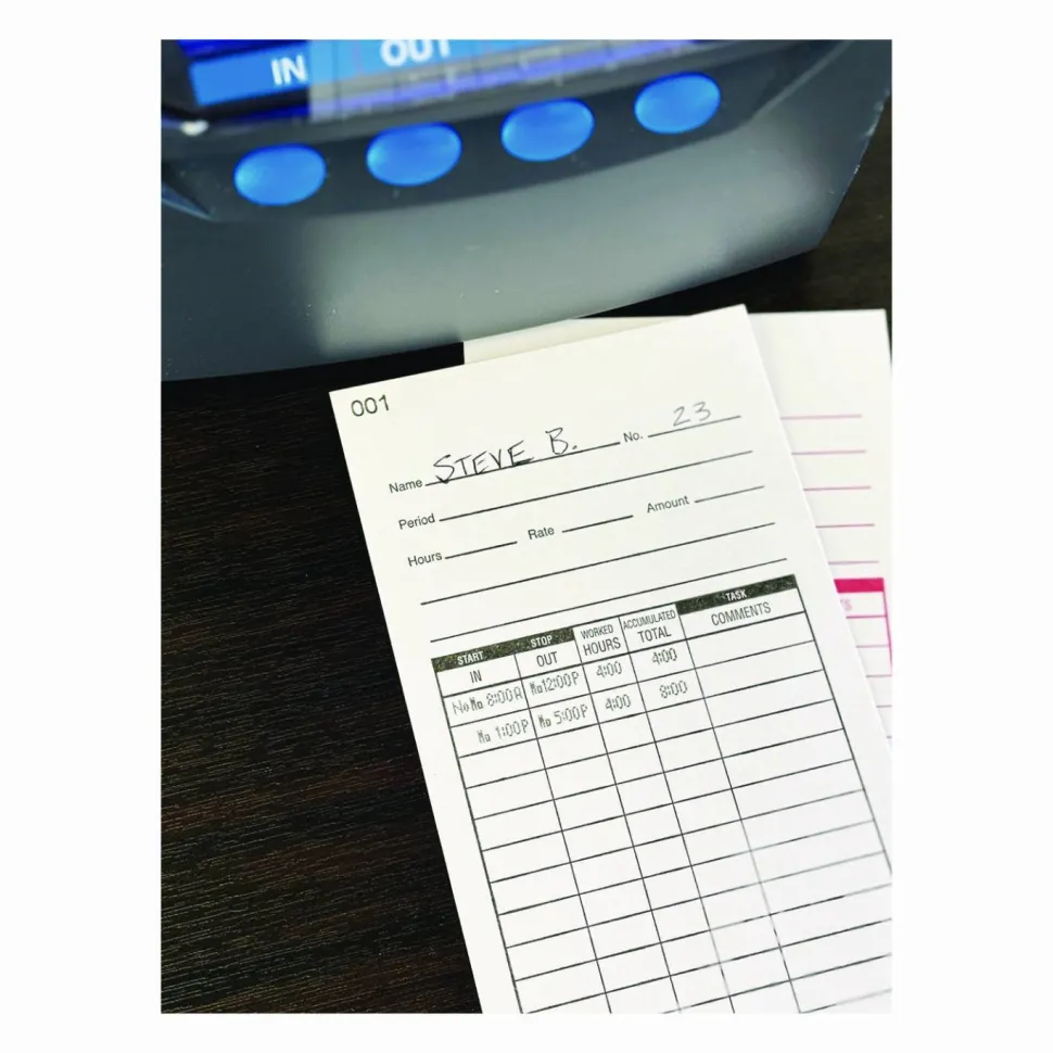 Lathem Time Cards, Numbered 1-100, 2-Sided, 3 3/8" x 7 1/4", Pack Of 100