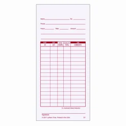 Lathem Time Cards, Numbered 1-100, 2-Sided, 3 3/8