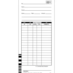 Lathem Time Cards, Numbered 1-100, 2-Sided, 3 3/8