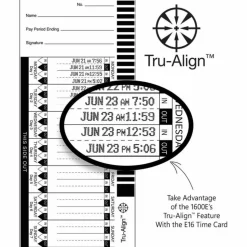 Lathem TruAlign E16 Time Cards For 1600E, Weekly, 1-Sided, 4