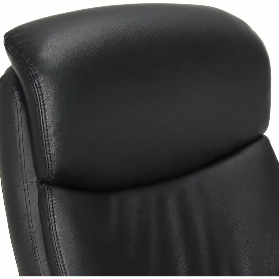 La-Z-Boy Woodbury Big/Tall Executive Chair, Supports Up to 400 lb, 20.25" to 23.25" Seat Height, Black Seat/Back, Weathered Gray Base