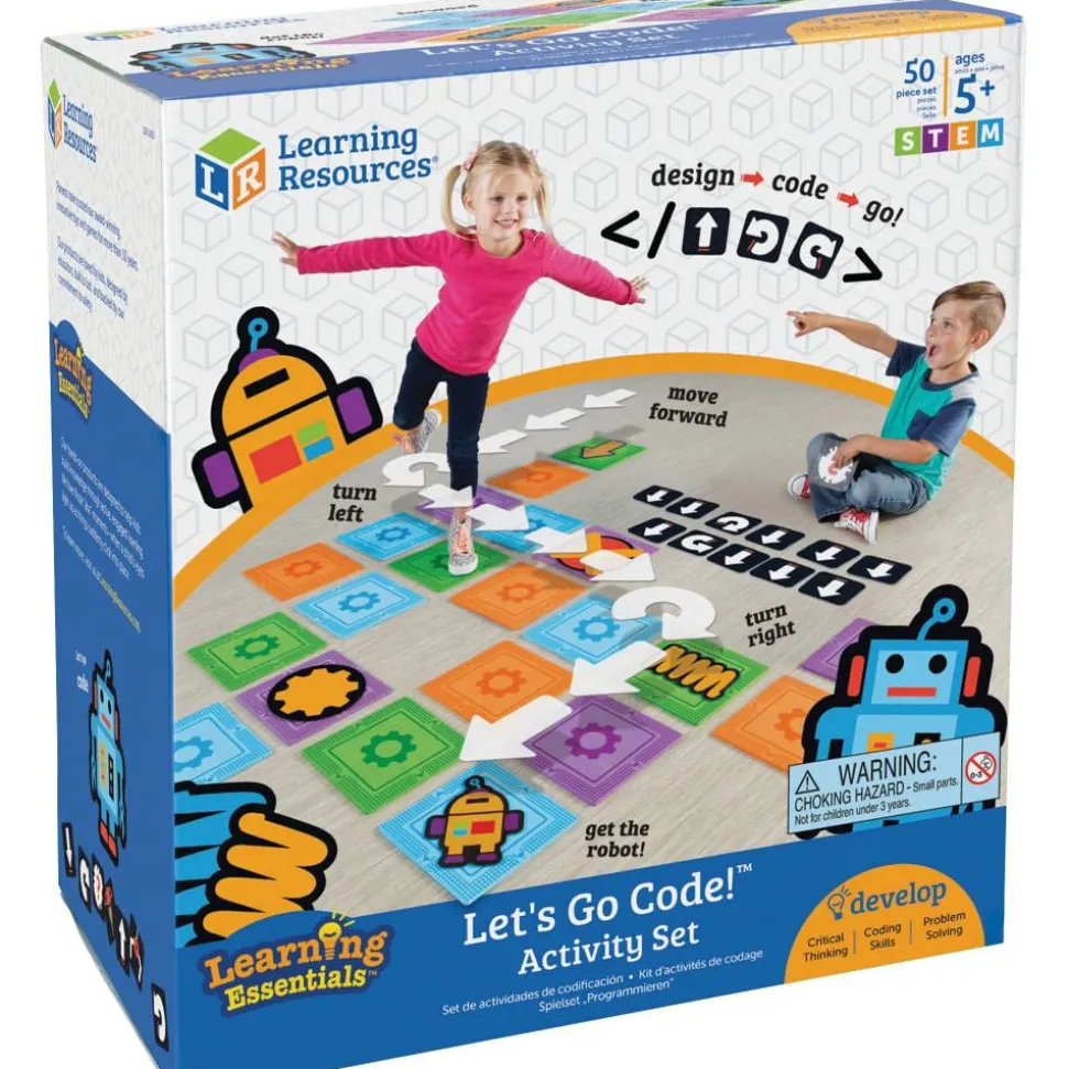 Learning Resources Ages 5+ Let's Go Code Activity Set - Theme/Subject: Fun - Skill Learning: Gross Motor, Visual, Critical Thinking, Sequential Thinking, Problem Solving, Direction - 50 Pieces - 5+ - 1 / Set