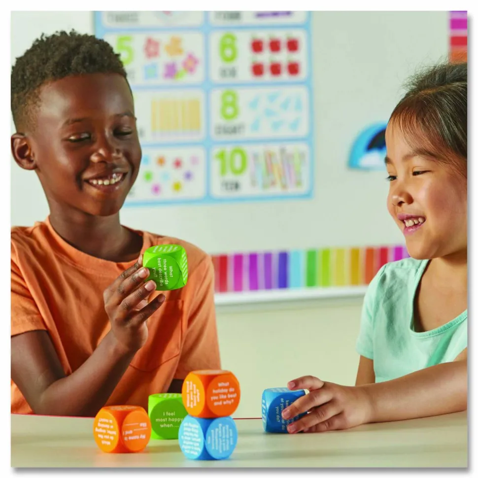 Learning Resources Conversation Cubes, Ages 6 and Up, Assorted Colors, 6 Pieces