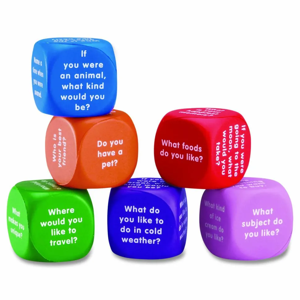 Learning Resources Conversation Cubes, Ages 6 and Up, Assorted Colors, 6 Pieces