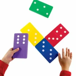 Learning Resources Foam Jumbo Dominoes - Skill Learning: Sorting, Patterning, Arithmetic, Fraction, Logic - 5 Year & Up - Multi