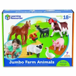 Learning Resources Jumbo Farm Animals, Grades Pre-K to 3, 7 Pieces