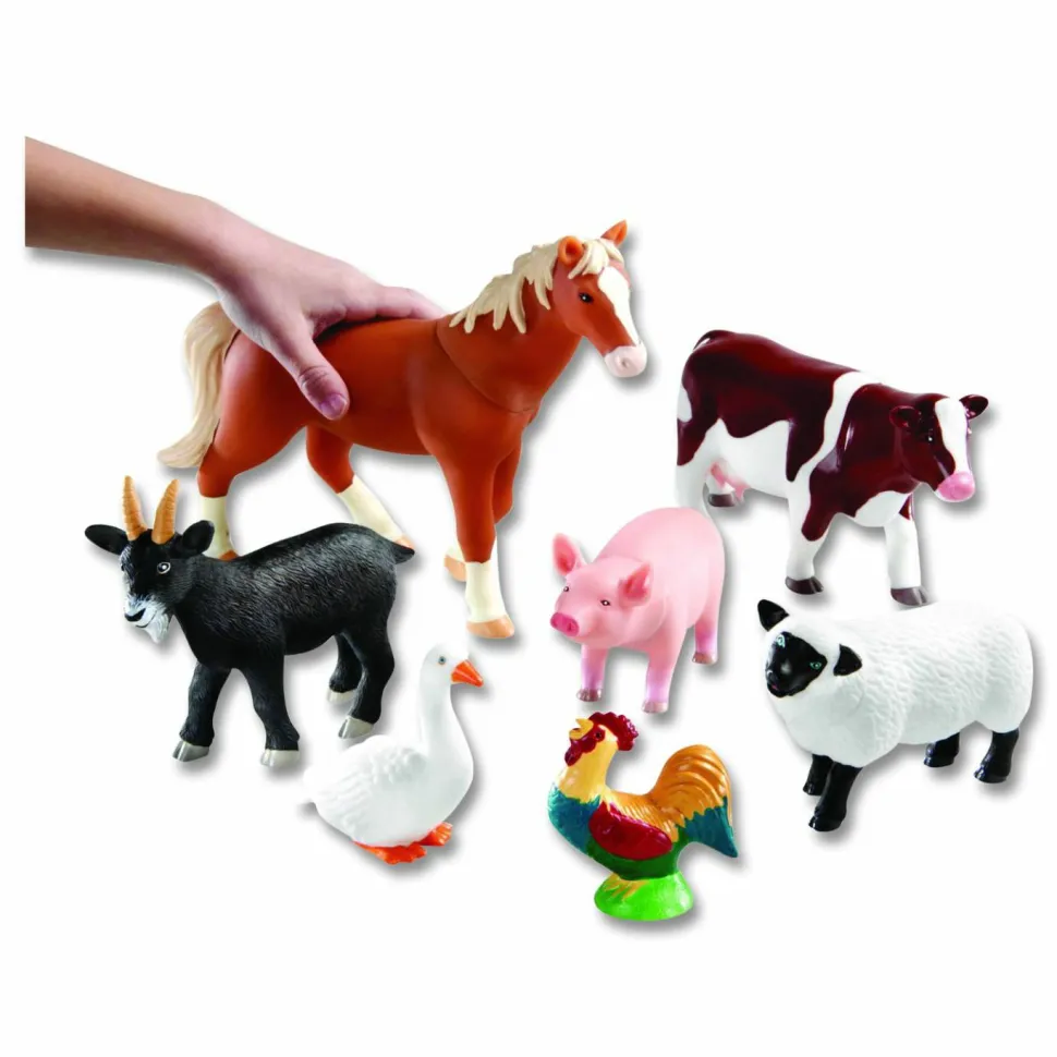 Learning Resources Jumbo Farm Animals, Grades Pre-K to 3, 7 Pieces