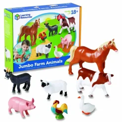 Learning Resources Jumbo Farm Animals, Grades Pre-K to 3, 7 Pieces