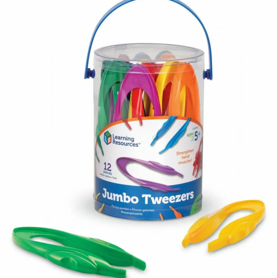 Learning Resources Jumbo Tweezers, 6"H, Pre-K - Grade 2, Pack Of 12