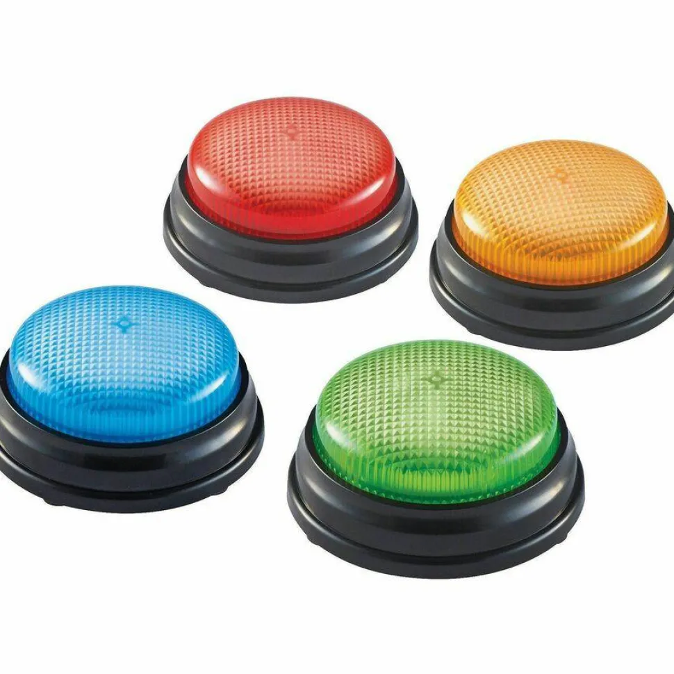 Learning Resources Lights & Sounds Buzzers Set, Multicolored / Skill Learning Sound Game, 3+, Pack Of 4