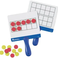Learning Resources Magnetic 10-Frame Answer Write-And-Wipe Board Set, Assorted Colors, Grades K - 9