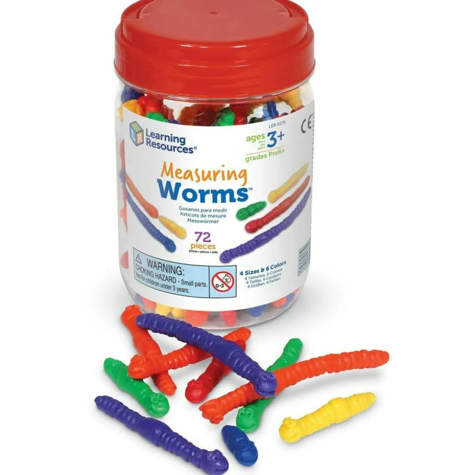 Learning Resources Math Manipulatives, Measuring Worms, Set Of 72