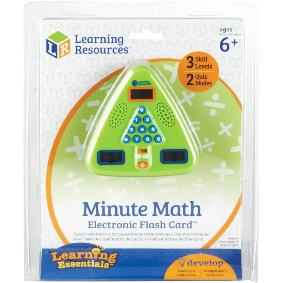 Learning Resources Minute Math Electronic Flash Card, 5" x 5", Grades 1-3