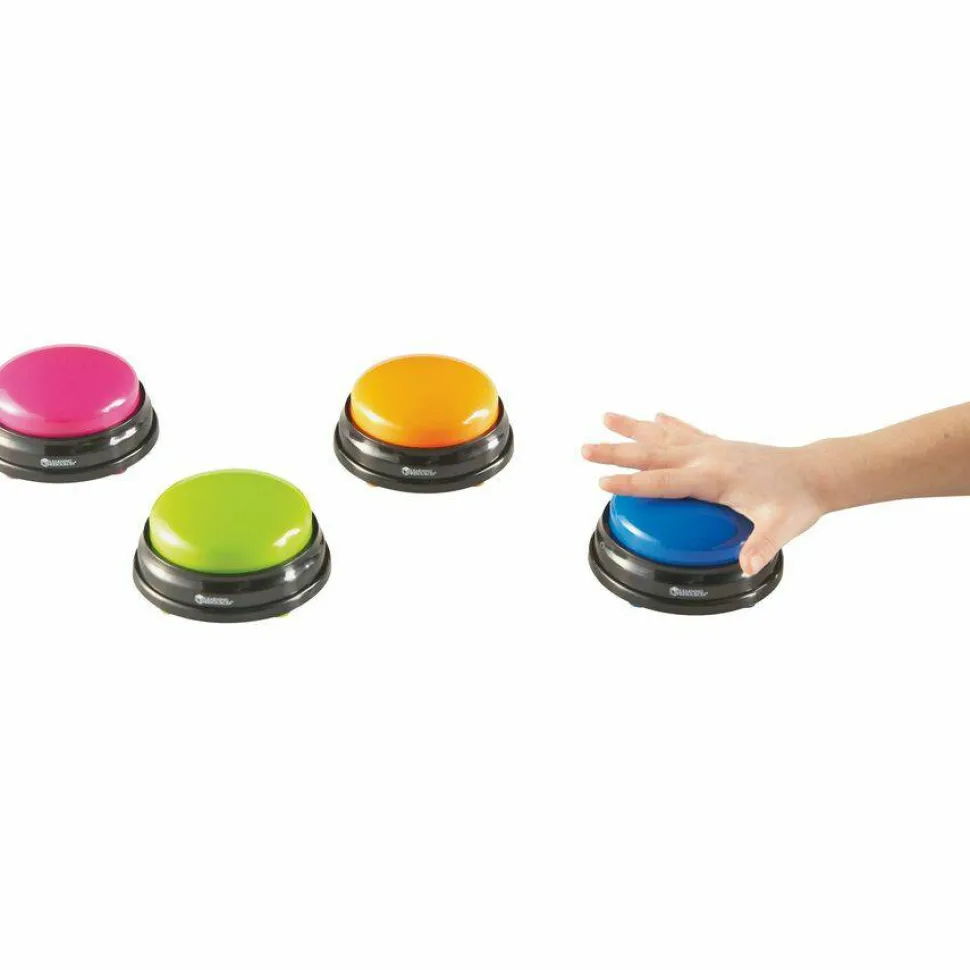 Learning Resources Plastic Answer Buzzers, 3-1/2", Assorted Colors, Pack Of 4 Buzzers