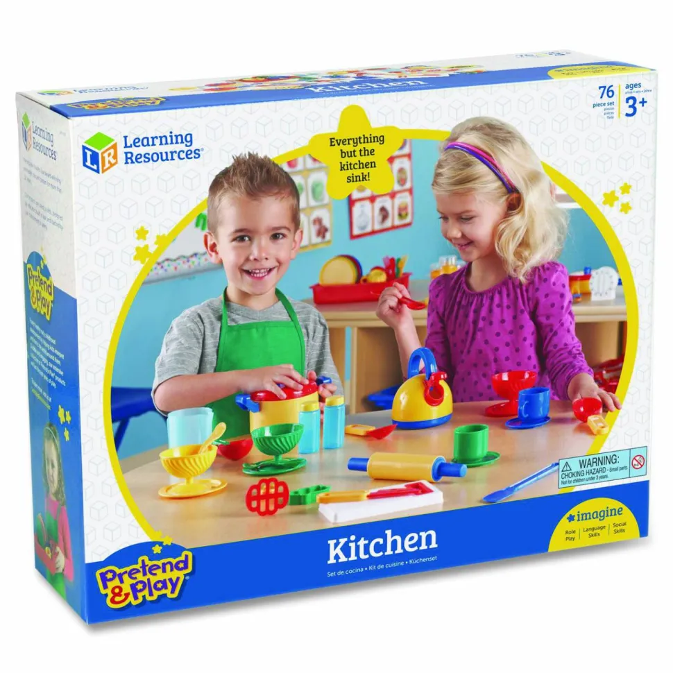 Learning Resources Pretend and Play Kitchen Set, Ages 3 and Up, 73 Pieces