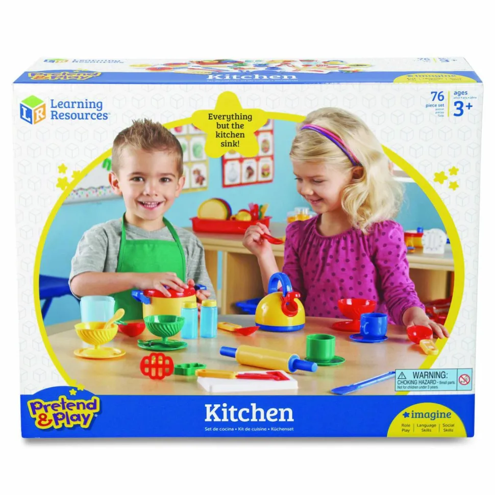 Learning Resources Pretend and Play Kitchen Set, Ages 3 and Up, 73 Pieces