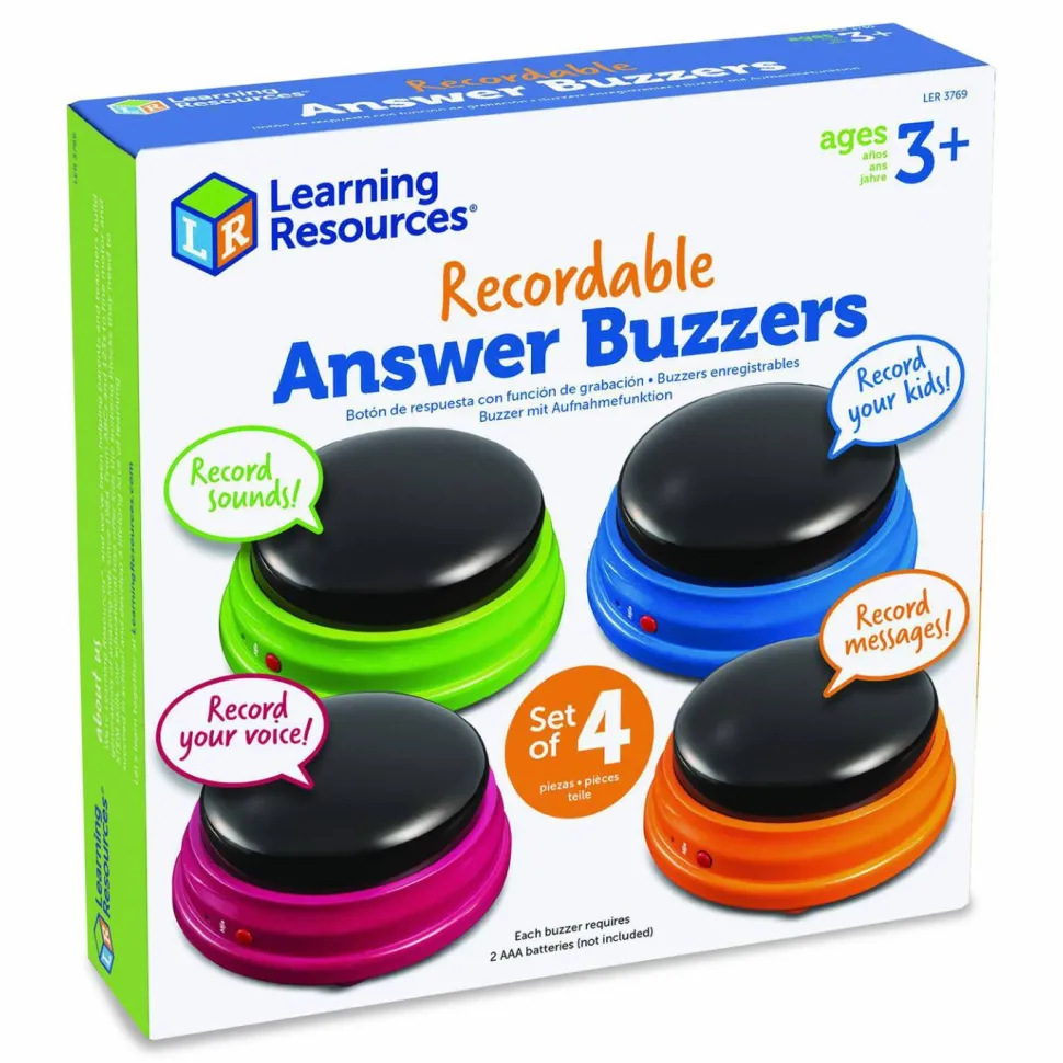 Learning Resources Recordable Answer Buzzers, Ages 3 and Up, 4 Buzzers