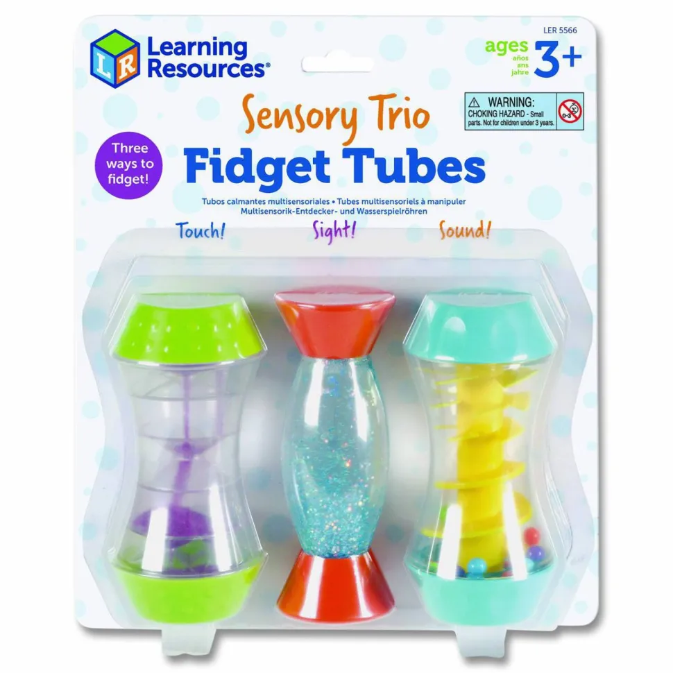 Learning Resources Sensory Trio Fidget Tubes, Ages 3 and Up, Assorted Colors, 3 Pieces