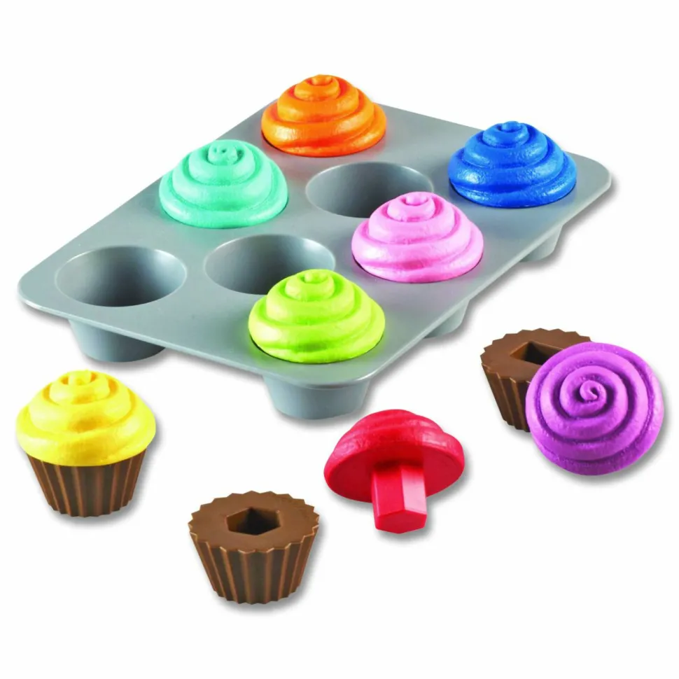 Learning Resources Smart Snacks Shape Sorting Cupcakes, Pre-K, 17 Pieces