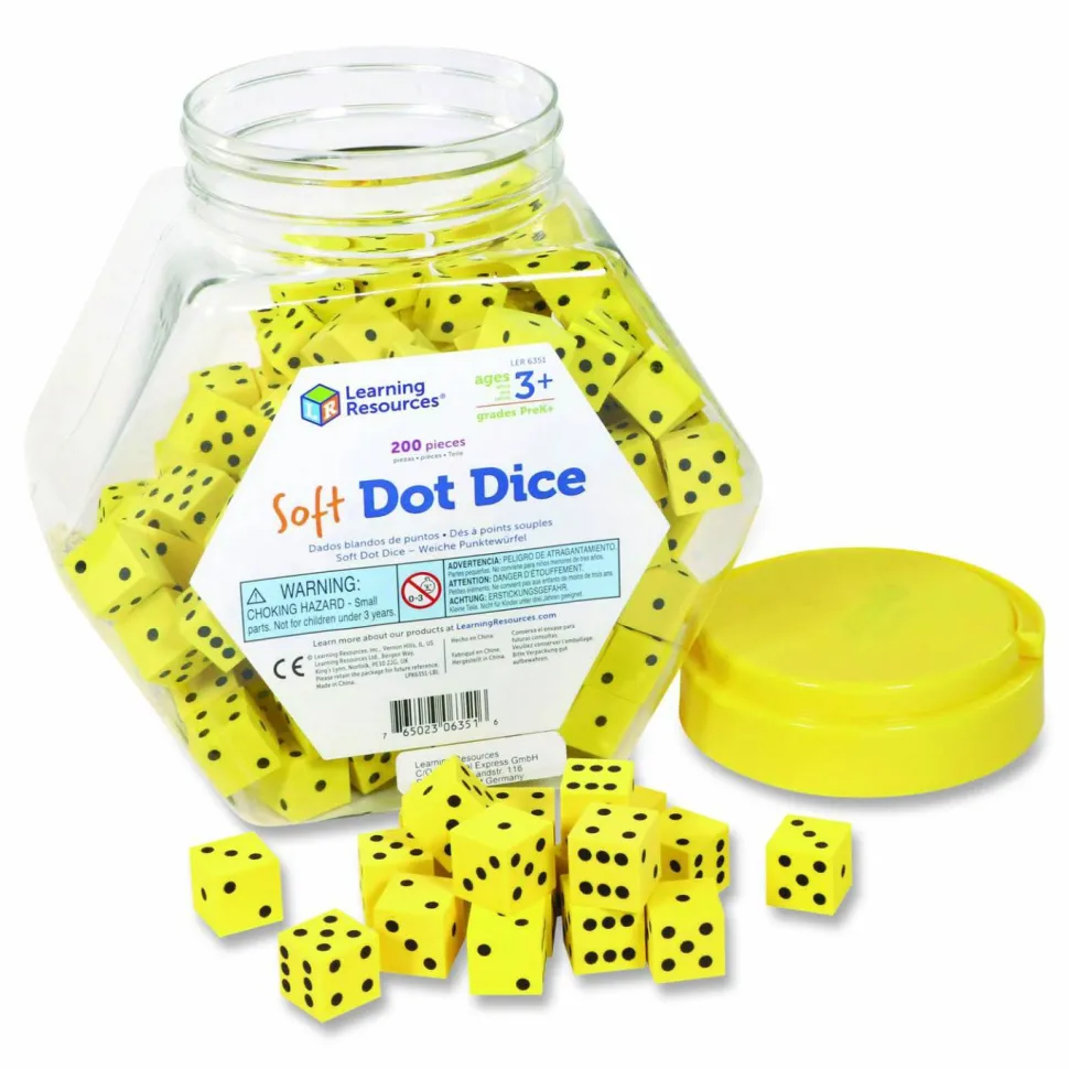 Learning Resources Soft Foam Dot Dice, Grades Pre-K to 1, 200 Pieces