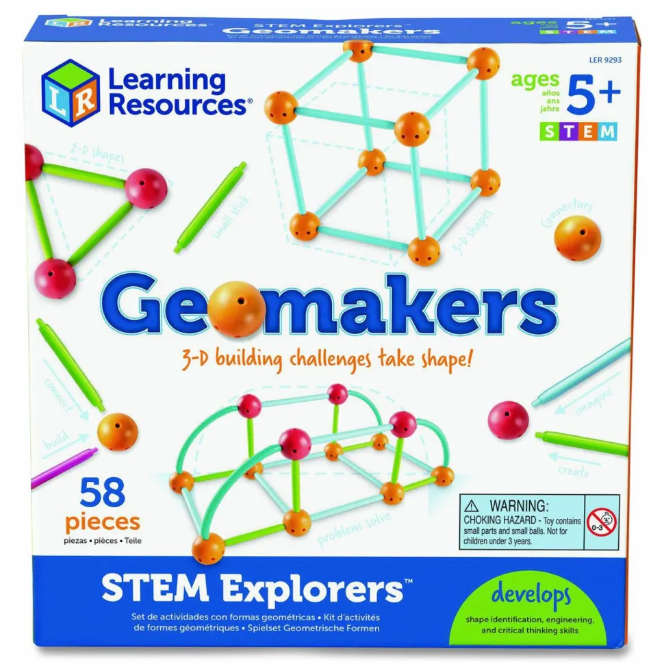Learning Resources STEM Explorers Geomakers, Grades K to 2, 58 Pieces