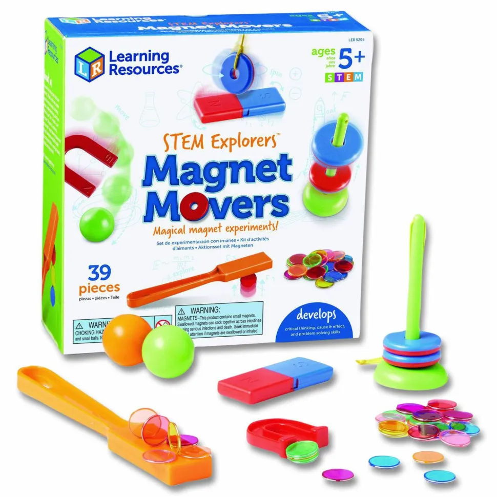 Learning Resources STEM Explorers Magnet Movers, Grades K to 2, 39 Pieces
