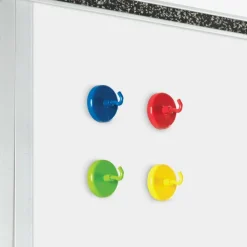Learning Resources Super Strong Magnetic Hooks Set - for Pocket Chart, Flip Book, Hall Pass, Decoration - Metal - Red, Blue, Green, Yellow - 4 / Pack