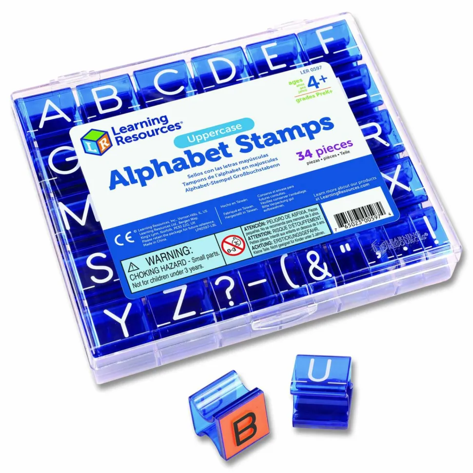 Learning Resources Uppercase Alphabet Stamps, 1", 34 Stamps