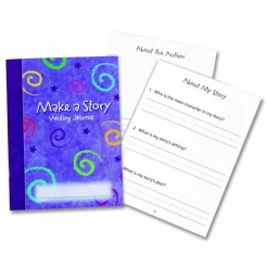 Learning Resources Make-a-Story Journal, Manuscript Format, Blue Cover, (32) 9 x 7 Sheets, 10 Journals