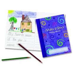 Learning Resources Make-a-Story Journal, Manuscript Format, Blue Cover, (32) 9 x 7 Sheets, 10 Journals