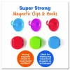 Learning Resources Super Strong Magnetic Clips and Hooks, Small, 1.5" Diameter, Assorted Colors, 3 Clips/3 Hooks