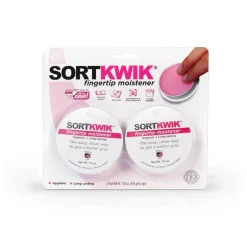 Lee Sortkwik Hygienic Fingertip Moistener, 50% Recycled, 1.75 Oz, Pink, Pack Of 2